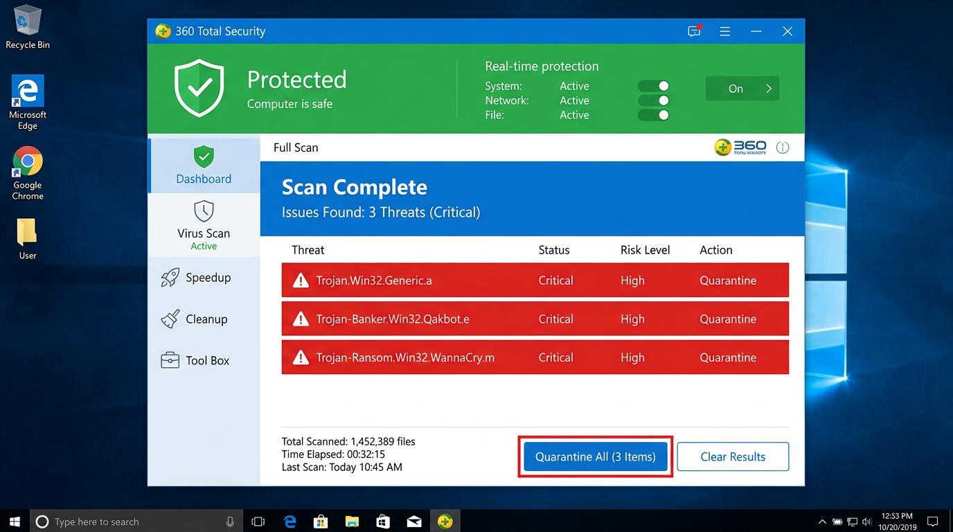 这是一个由恐吓软件木马显示的虚假杀毒软件弹出警告示例，旨在恐吓用户点击并安装更多恶意软件。
