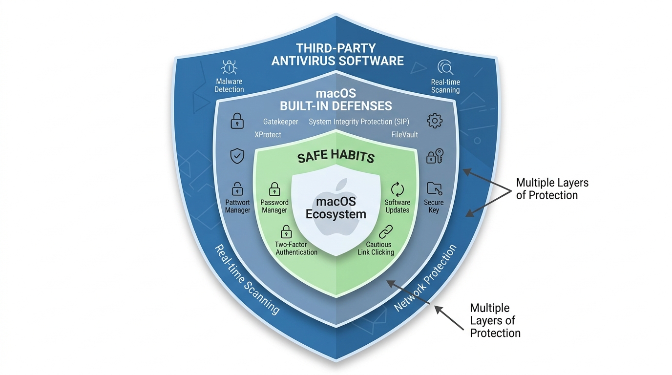 Timeline graphic showing the evolution of Mac malware from Silver Sparrow to modern macOS threats in 2025