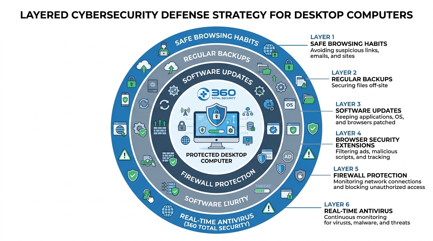 Screenshot of 360 Total Security optimization dashboard showing system performance metrics and cleanup results