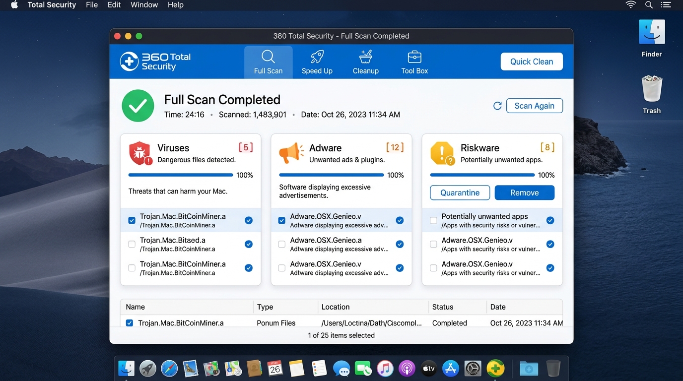 Activity Monitor on macOS highlighting a suspicious process with high CPU usage, demonstrating how to identify potential malware activity on a Mac